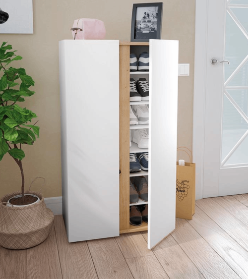 Zapatero Ébano 2 puertas 6 baldas - Organización y estilo para tu hogar Zapatero Ébano 2 puertas 6 baldas - Organización y estilo para tu hogar