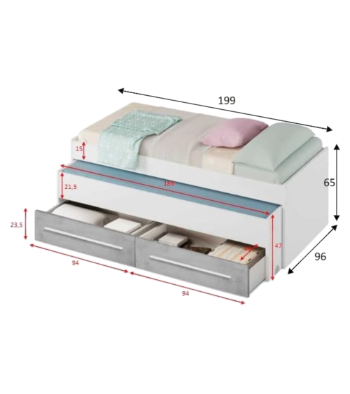 Cama Nido India - Funcionalidad y estilo para habitaciones juveniles Cama Nido India - Funcionalidad y estilo para habitaciones juveniles