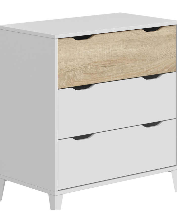 Cómoda Noive 3 cajones – Compacta con patas altas y guías metálicas