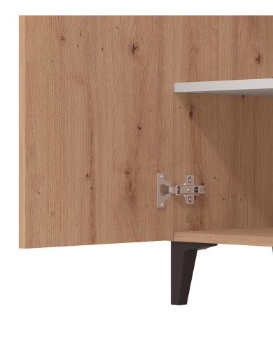 Zapatero Basile – Mueble alto con baldas regulables y acabado roble artisán