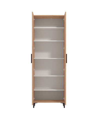 Zapatero Basile – Mueble alto con baldas regulables y acabado roble artisán