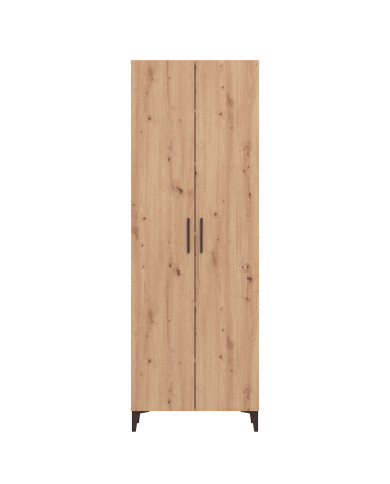 Zapatero Basile – Mueble alto con baldas regulables y acabado roble artisán