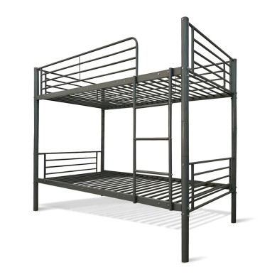 Litera Finy metálica – 2 camas de 90x190 cm con escalera y baranda