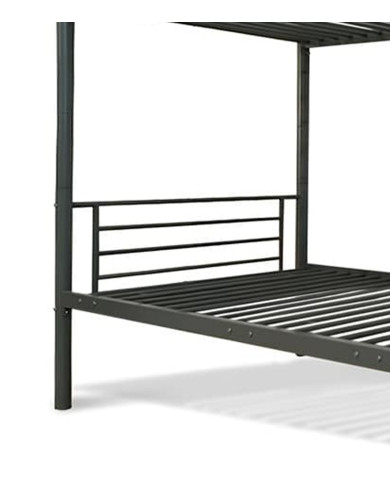 Litera Finy metálica – 2 camas de 90x190 cm con escalera y baranda