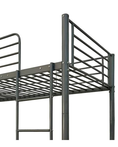 Litera Finy metálica – 2 camas de 90x190 cm con escalera y baranda