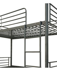 Litera Finy metálica – 2 camas de 90x190 cm con escalera y baranda