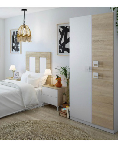 Armario Tomy 3 puertas – Con barra de colgar y estantes fijos