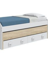 Cama nido Tomy con estantes – Doble cama y almacenaje práctico