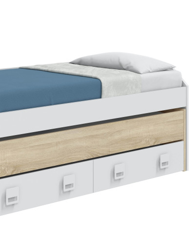 Cama nido Tomy con estantes – Doble cama y almacenaje práctico