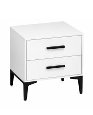 Mesita de noche Savia 2 cajones con patas metálicas