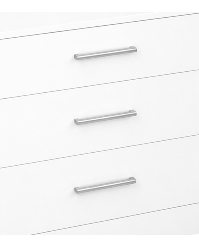 Mesita de noche Elara 3 cajones blanca