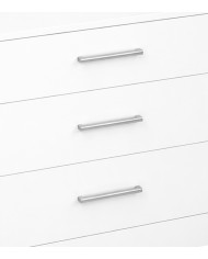 Mesita de noche Elara 3 cajones blanca