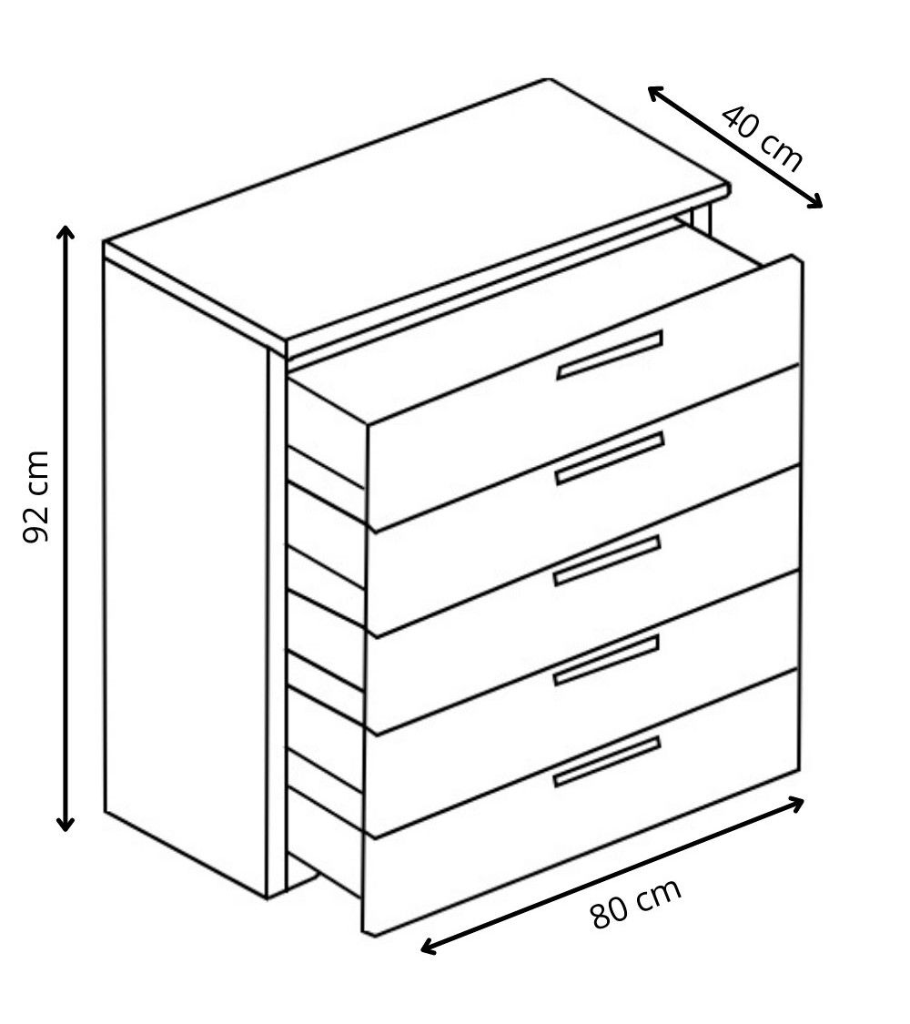 Cómoda de 5 cajones CUBE – Moderna y Atemporal