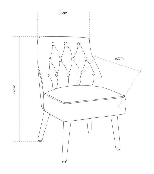 Butaca terciopelo Mary, con patas de madera Butaca terciopelo Mary, con patas de madera