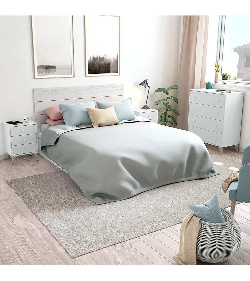 Mesita de noche blanca nórdica CANDY