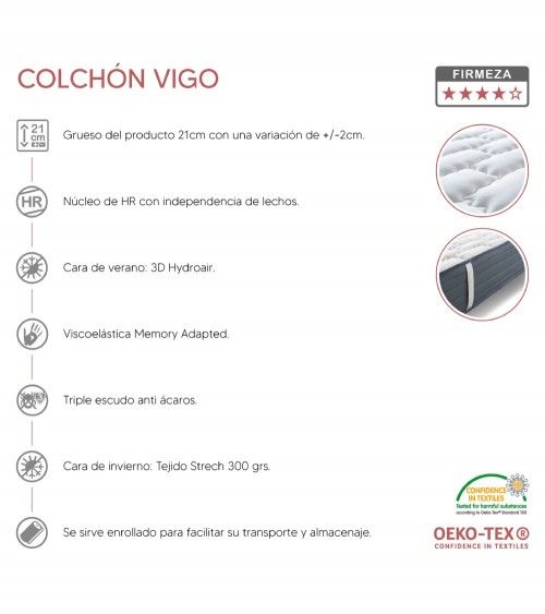Colchón Vigo viscoelástica económico Colchón Vigo viscoelástica económico