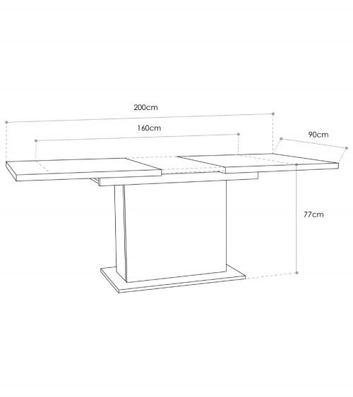 Mesa comedor extensible pata central THEO Mesa comedor extensible pata central THEO
