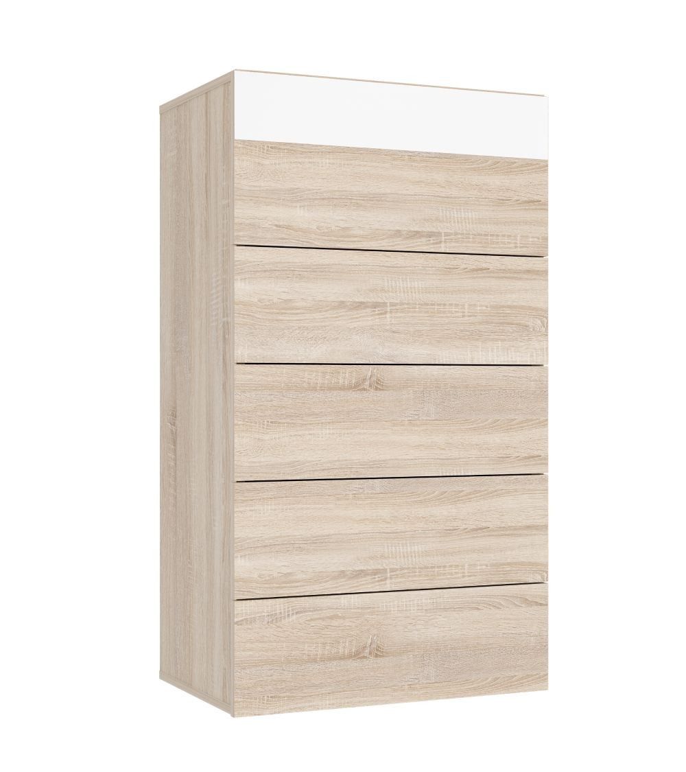 Cómoda 5 cajones WINTER en madera roble.