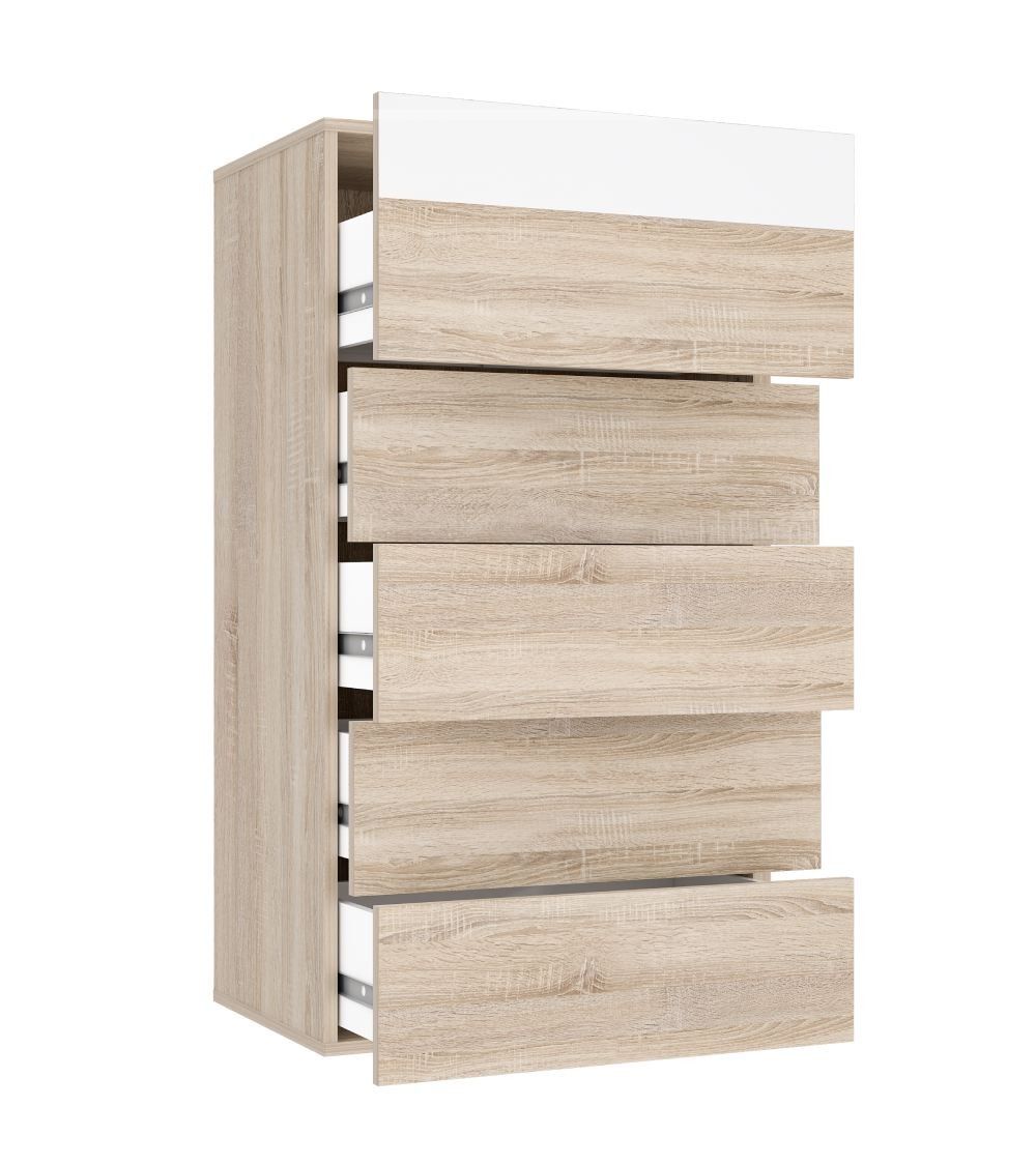 Cómoda 5 cajones WINTER en madera roble.