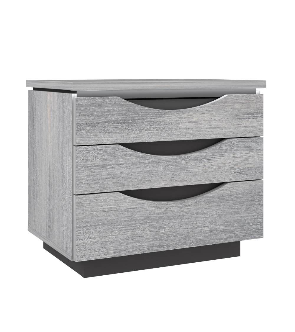 Mesita de noche 3 cajones con luces led SATURN