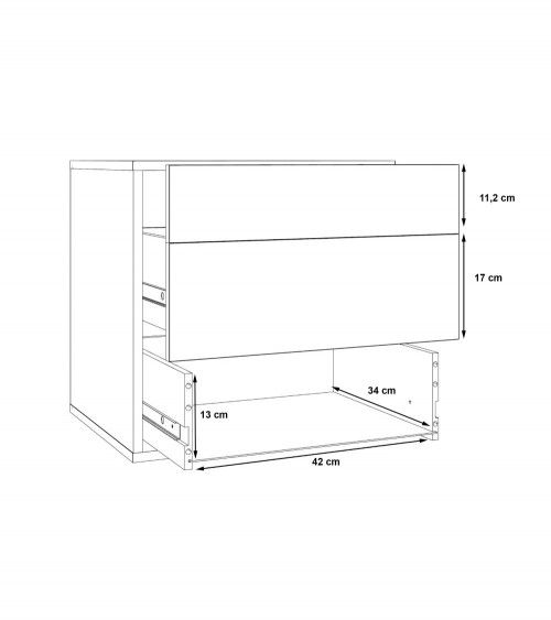 Mesita de noche 2 cajones WINTER Mesita de noche 2 cajones WINTER