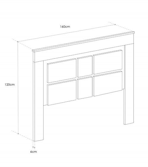 Cabecero de cama roble de 160 cm DORA Cabecero de cama roble de 160 cm DORA