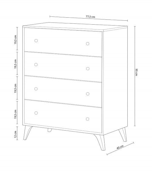 Cómoda 4 cajones blanca CANDY