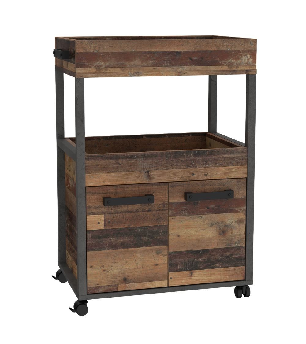 Mueble bar BACO con ruedas estilo industrial Mueble bar BACO con ruedas estilo industrial