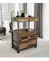 Mueble bar BACO con ruedas estilo industrial Mueble bar BACO con ruedas estilo industrial