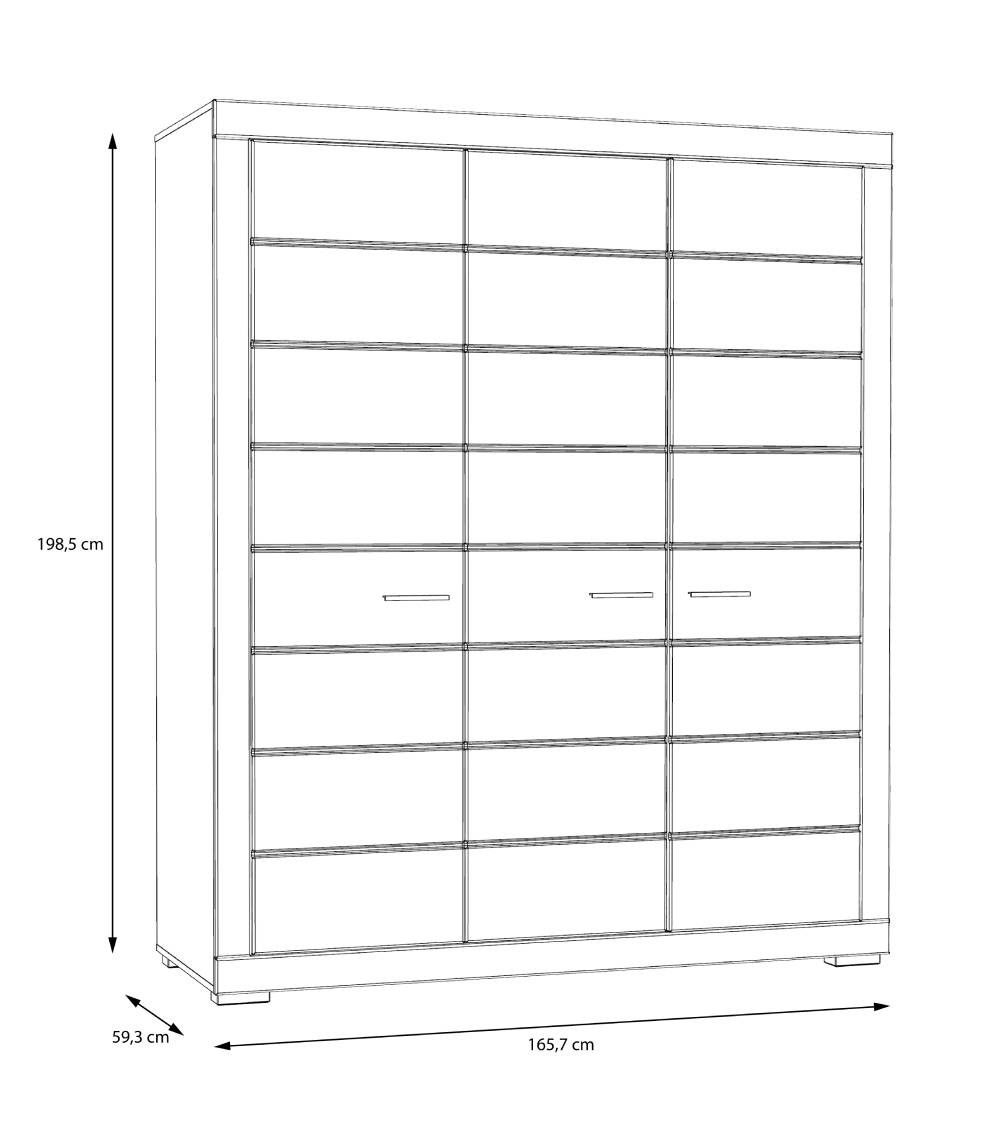 Armario ropero 3 puertas blanco SNOW
