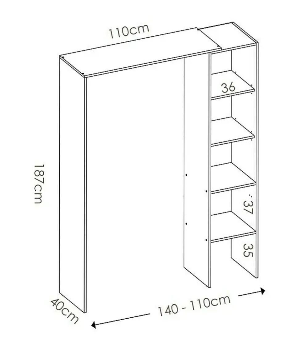 Armario vestidor abierto JUDY