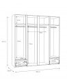 Armario ropero 4 puertas LENY