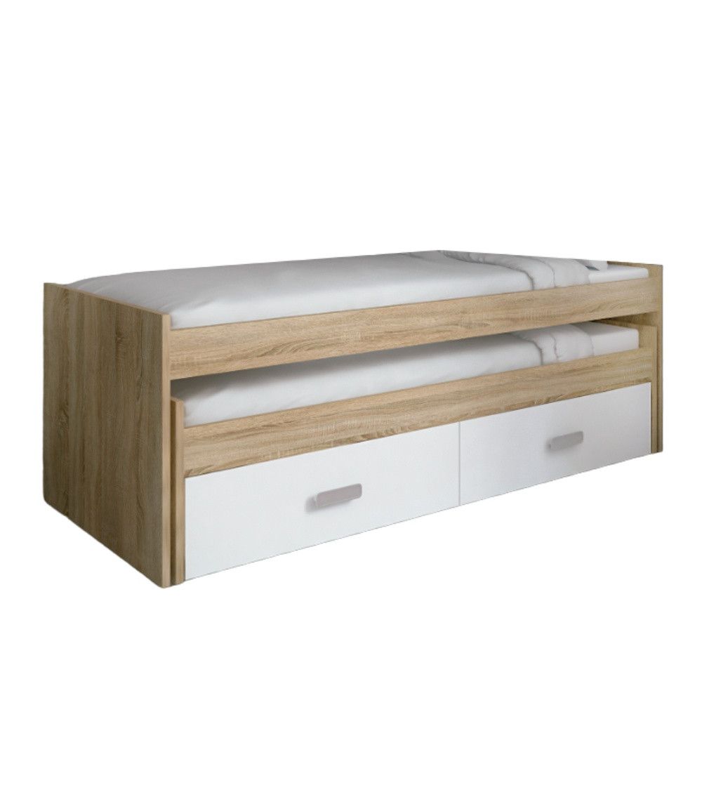 Cama compacta CHASE con cama extra + 2 cajones