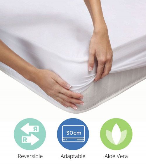 Cubre colchón reversible Alisa - Microfibra hipoalergénico