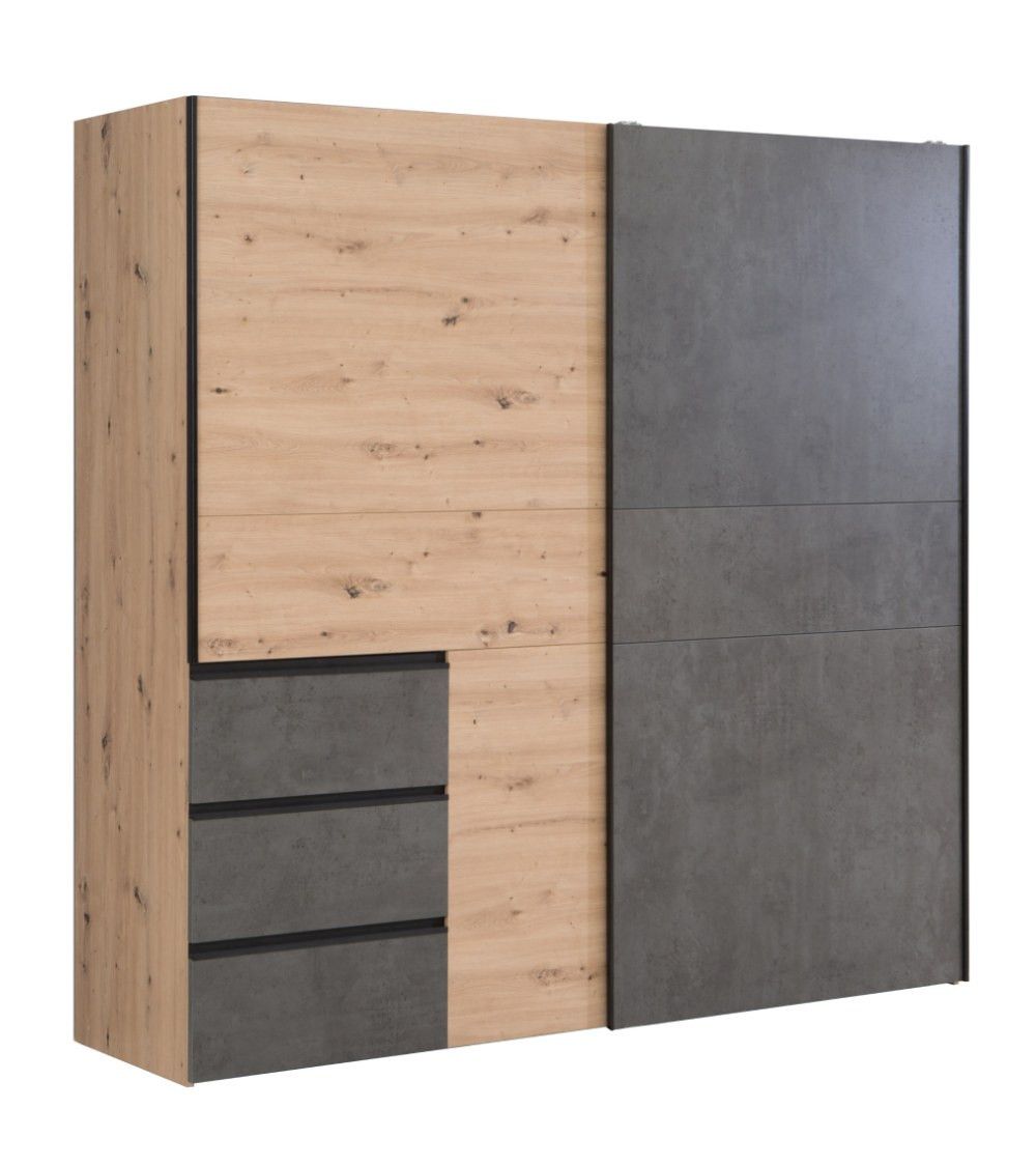 Armario ropero 200 cm puertas correderas + cajonera integrada WINTER2