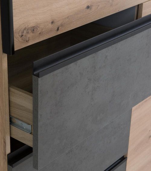 Armario ropero 200 cm puertas correderas + cajonera integrada WINTER2