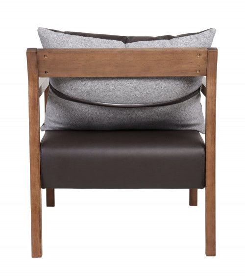 Butaca de diseño ESBEN, de madera de haya y polipiel