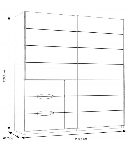 Armario 200 puertas correderas + cajonera SATURN | Cambia Tus Muebles Armario 200 puertas correderas + cajonera SATURN | Cambia Tus Muebles