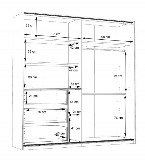 Armario 200 puertas correderas + cajonera SATURN | Cambia Tus Muebles Armario 200 puertas correderas + cajonera SATURN | Cambia Tus Muebles