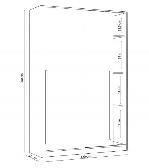 Armario ropero 120 cm puertas correderas BILLY Armario ropero 120 cm puertas correderas BILLY