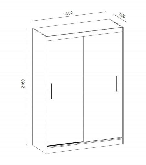 Armario 2 puertas correderas 150 cm JANGO Armario 2 puertas correderas 150 cm JANGO