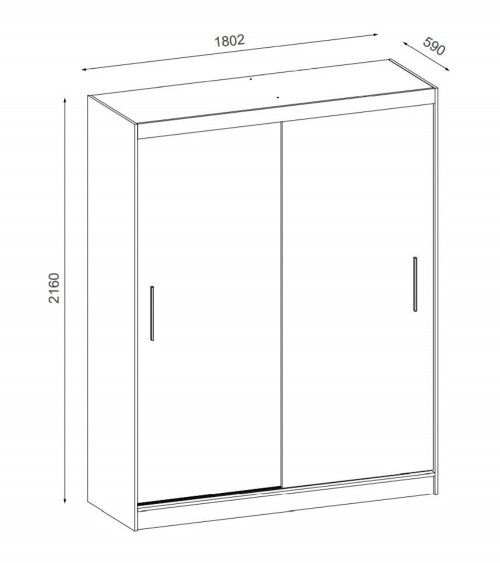 Armario 2 puertas correderas 180 cm JANGO Armario 2 puertas correderas 180 cm JANGO