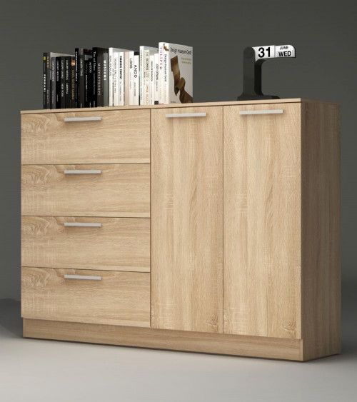 Cómoda 4 cajones 2 puertas CUBE Cómoda 4 cajones 2 puertas CUBE