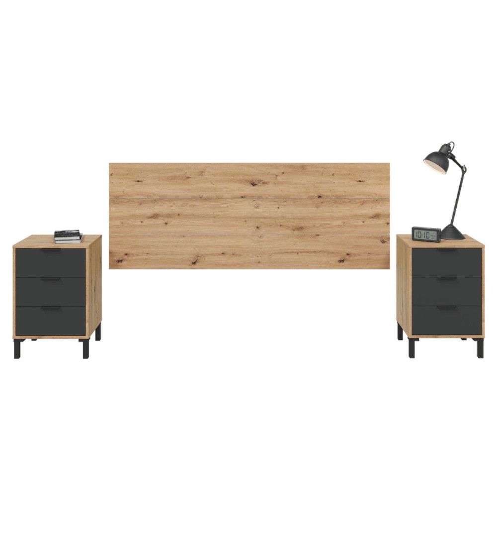 Cabecero 160 cm + 2 mesitas noche ELDA