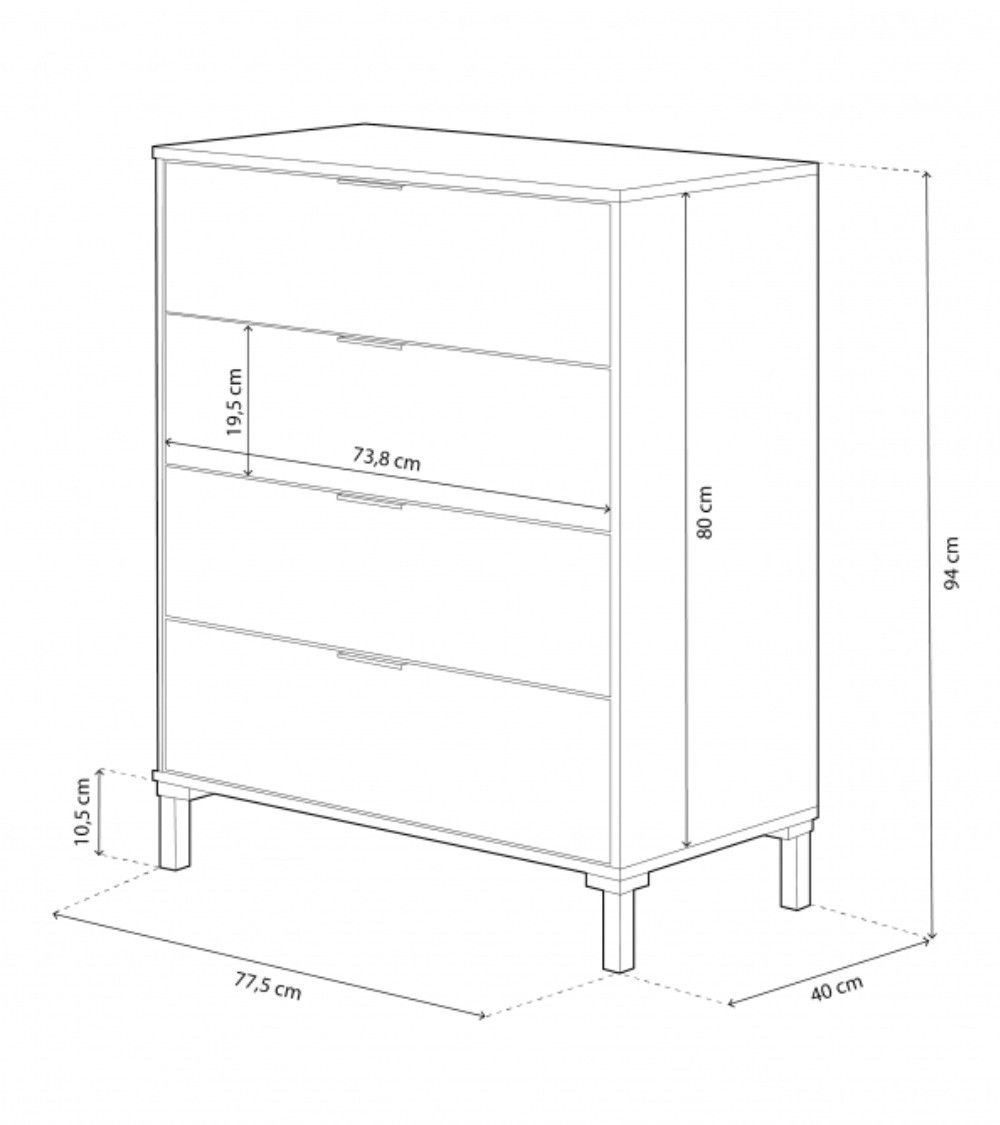 Cómoda 4 cajones ELDA