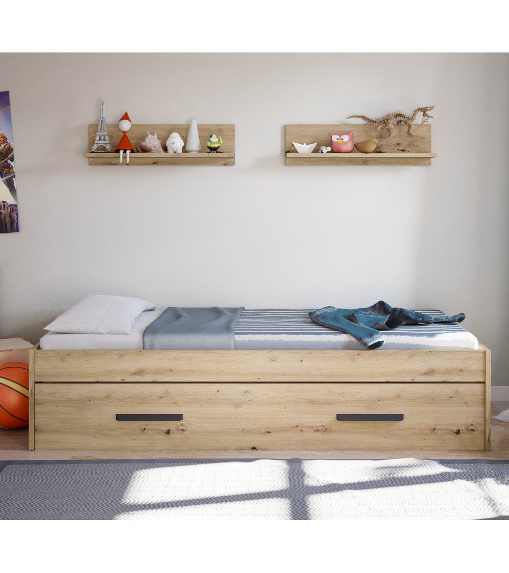 Cama nido juvenil + 2 estantes ELDA