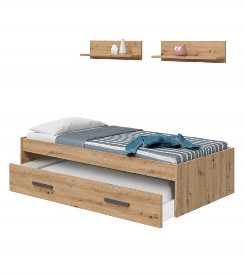 Cama nido juvenil + 2 estantes ELDA Cama nido juvenil + 2 estantes ELDA