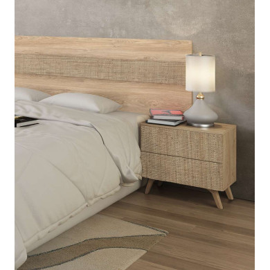 Mesita de noche 2 cajones LOREN